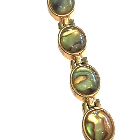 Vintage VIVANI Abalone Gold Watch Bracelet - Picture 3 of 3